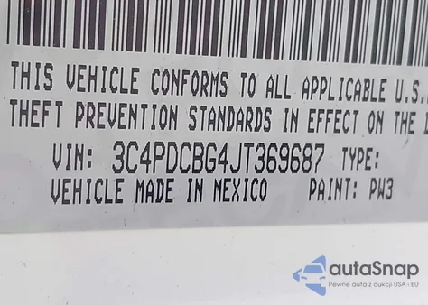 2018 Dodge Journey Sxt from USA, damaged, VIN 3C4PDCBG4JT369687